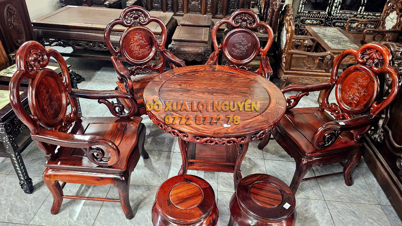 Bộ ruột dơi, gỗ cẩm lai ta 7 món