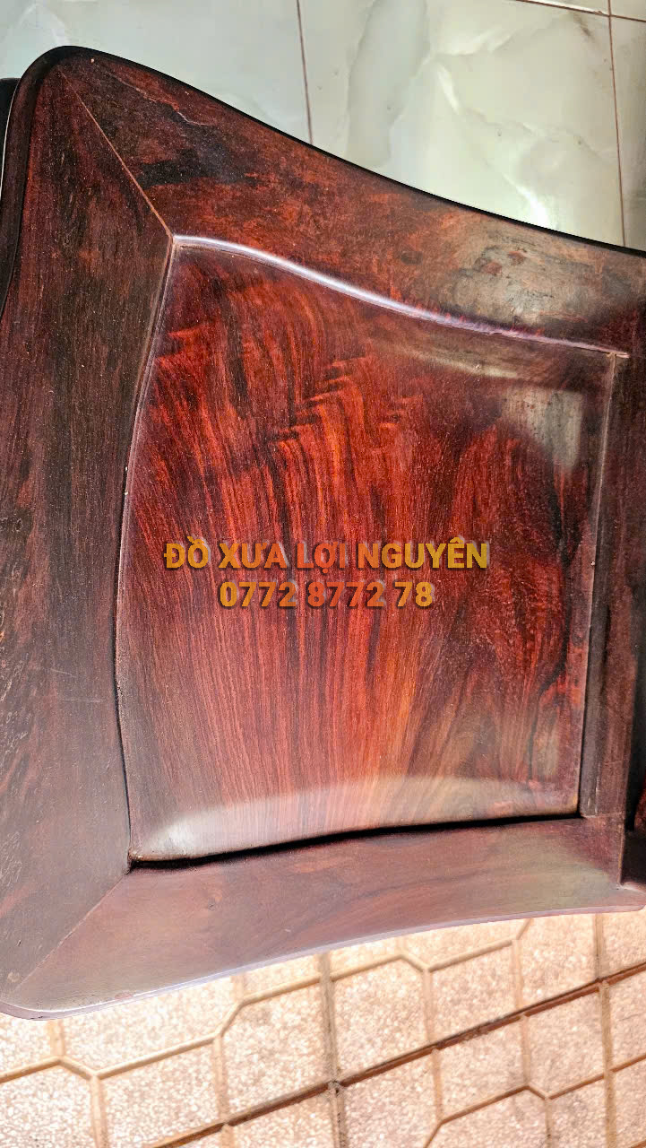 Bộ bàn ghép mặt nguyệt 6 món , gỗ trắc ta xưa