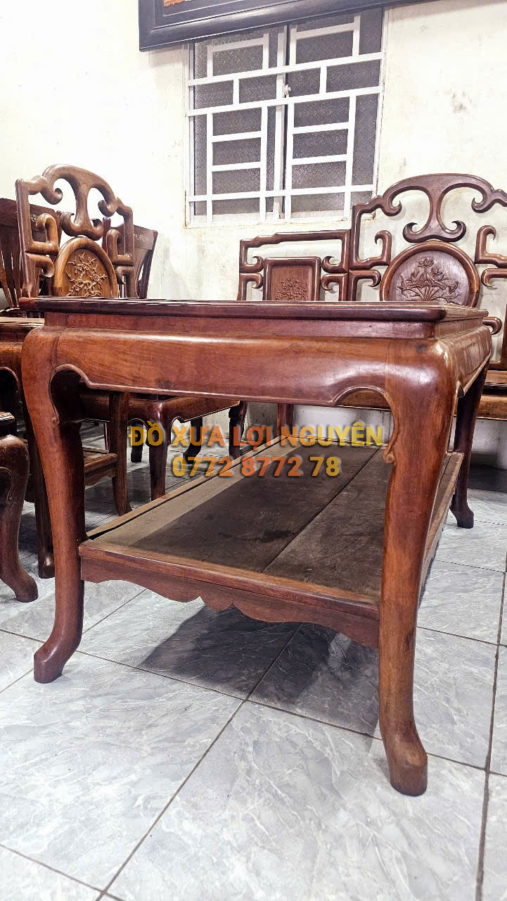 Bộ bàn móc 8 món, gỗ cẩm lai xưa