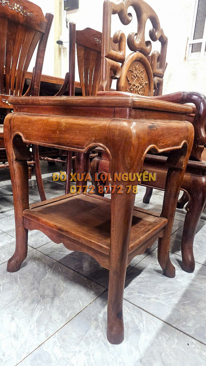 Bộ bàn móc 8 món, gỗ cẩm lai xưa