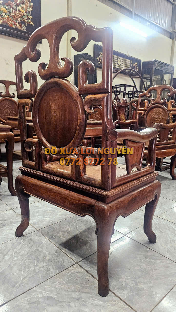 Bộ bàn móc 8 món, gỗ cẩm lai xưa