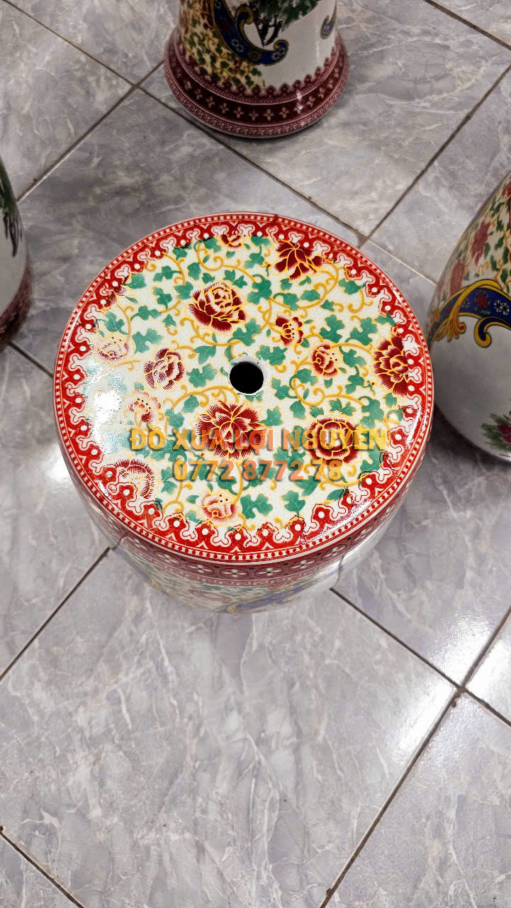 Bộ bàn gốm tàu vip. Vẽ tích chim hoa