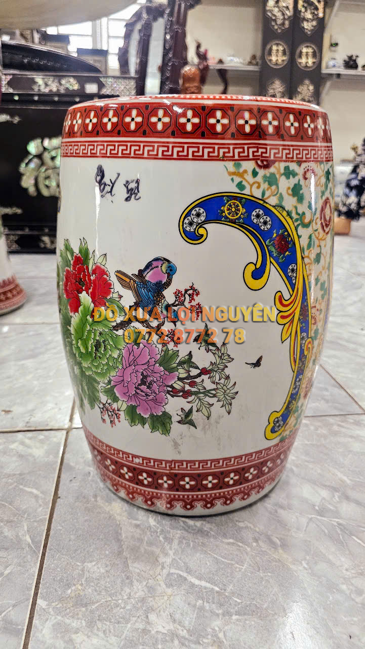 Bộ bàn gốm tàu vip. Vẽ tích chim hoa