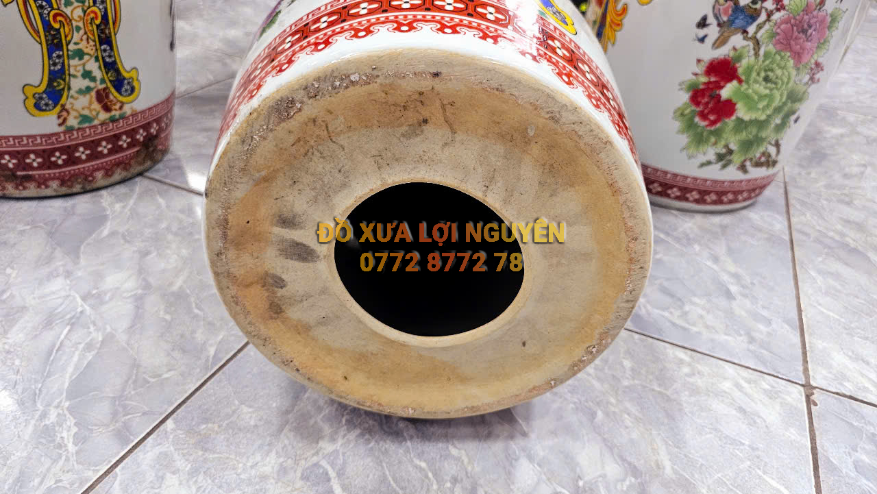 Bộ bàn gốm tàu vip. Vẽ tích chim hoa