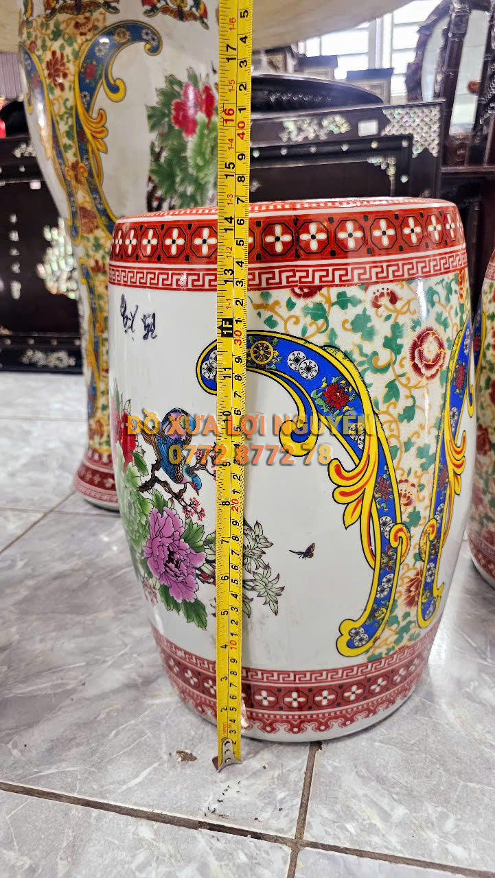 Bộ bàn gốm tàu vip. Vẽ tích chim hoa