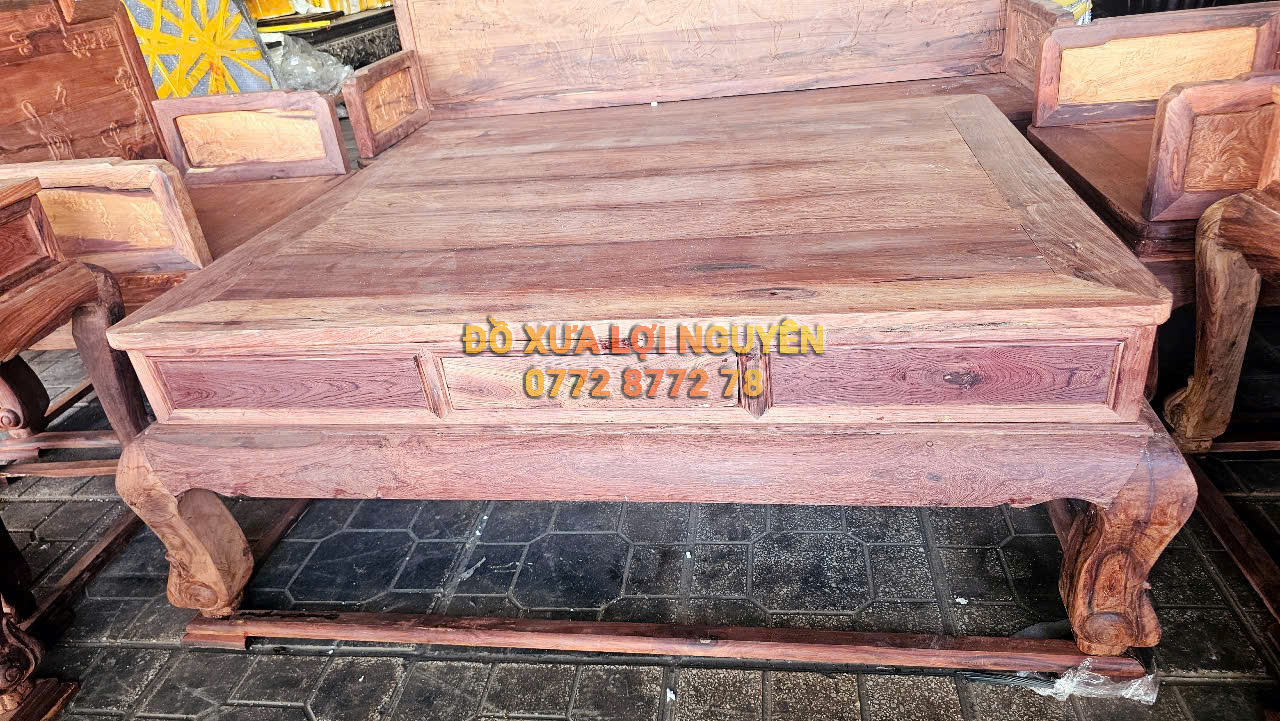 Bộ bàn ghế gỗ cẩm lai 10 món, quốc sắc thiên hương