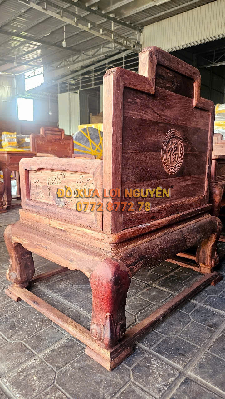 Bộ bàn ghế gỗ cẩm lai 10 món, quốc sắc thiên hương