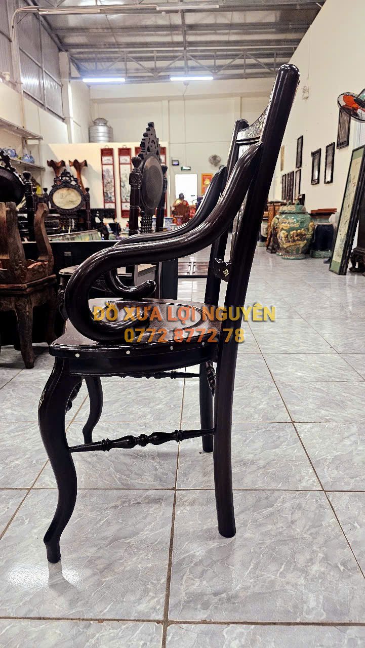 Bộ bàn ghế quạt 9 món, gỗ gõ mật xưa đẹp