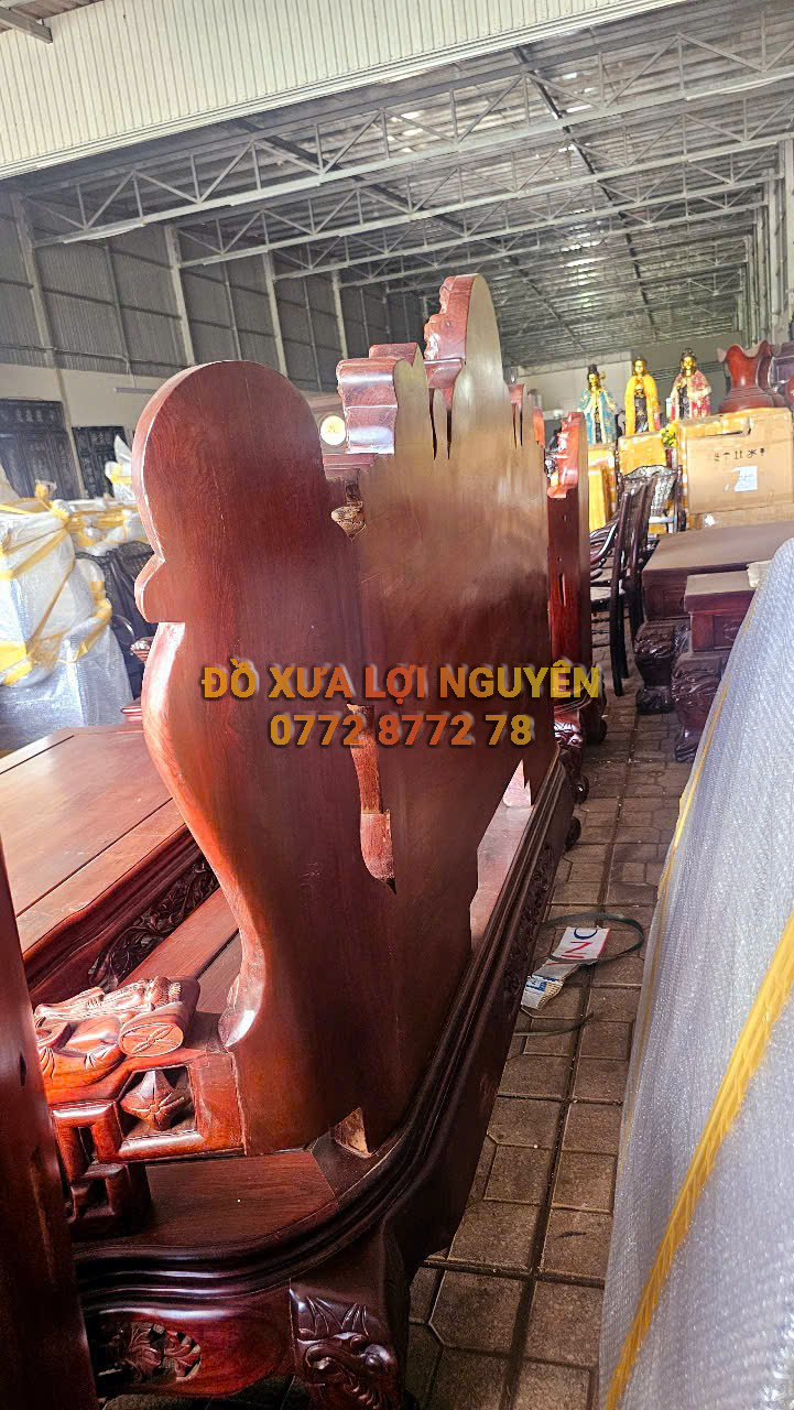 Siêu phẩm để đời, bộ bàn cẩm lai 10 món, đục tích Phúc Lộc Thọ