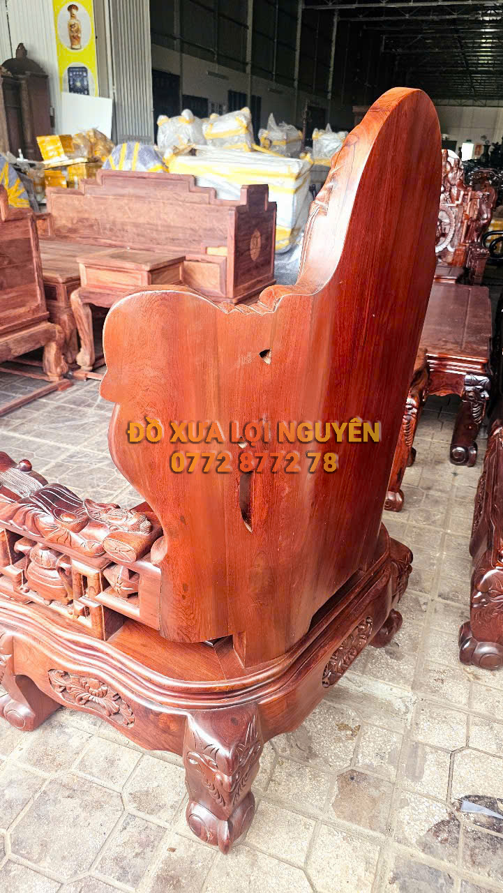 Siêu phẩm để đời, bộ bàn cẩm lai 10 món, đục tích Phúc Lộc Thọ