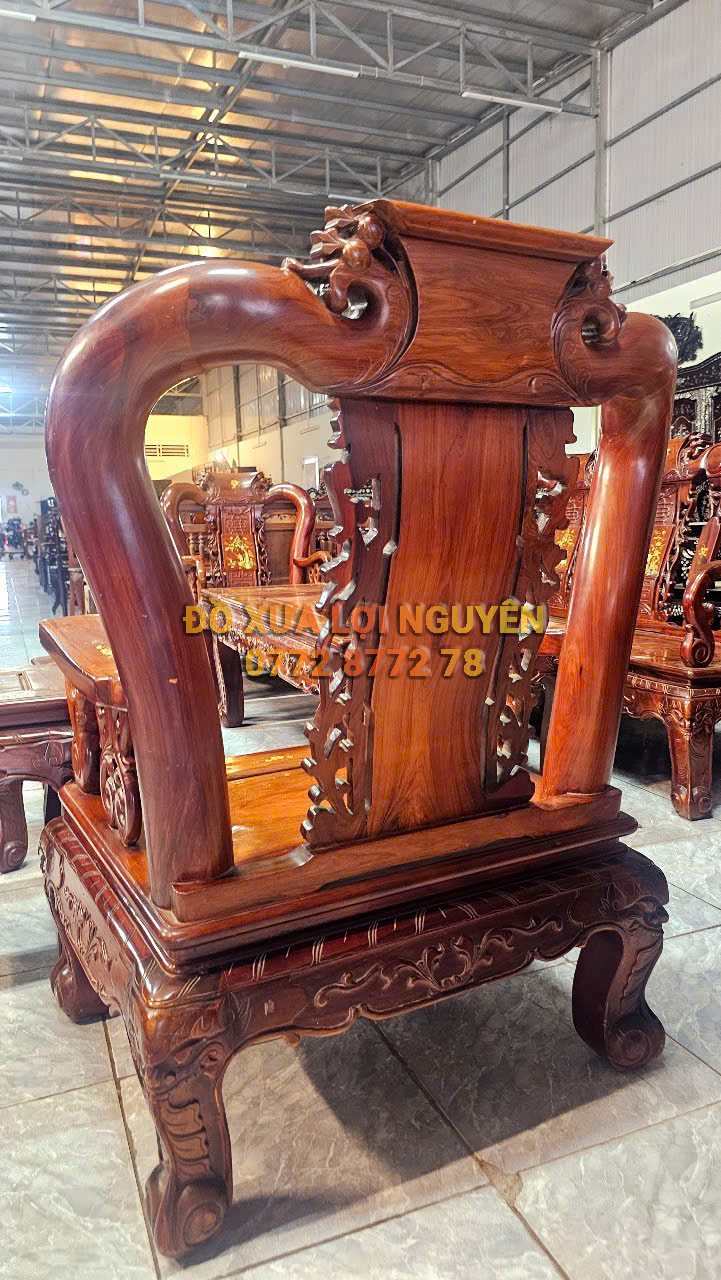 Bộ bàn quốc đào gỗ cẩm lai xưa 10 món, tay 10