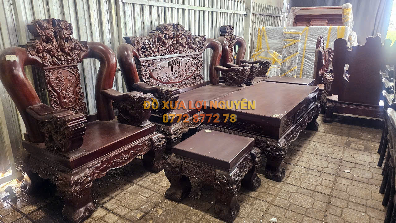 Bộ bàn gỗ xoan đào, 6 món, tay 16, to đẹp