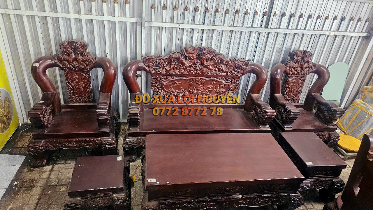 Bộ bàn gỗ xoan đào, 6 món, tay 16, to đẹp