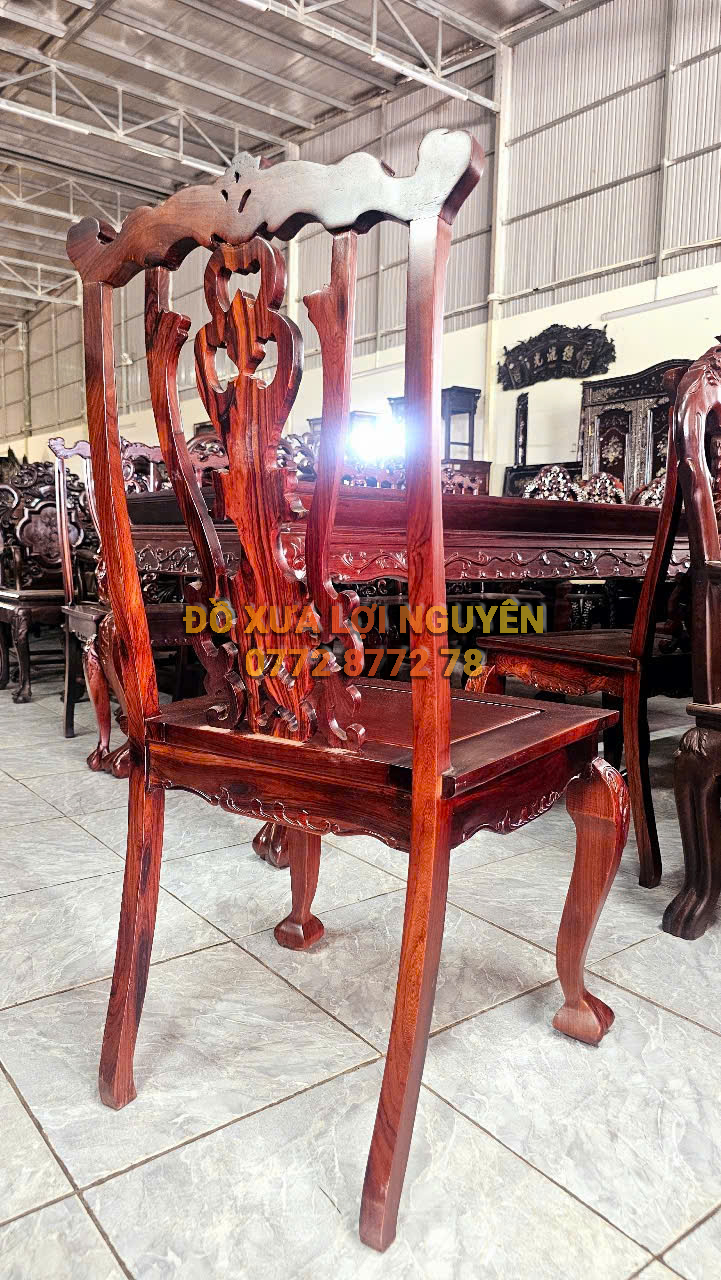 Bộ bàn ăn xưa 9 món, gỗ cẩm lai
