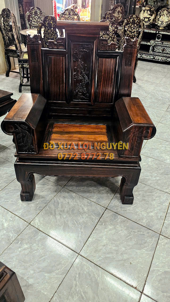 Bộ bàn 6 món, Gỗ mun ta xưa