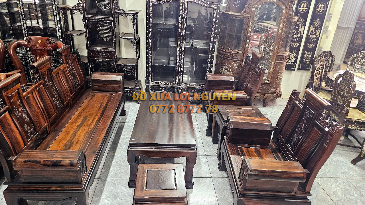 Bộ bàn 6 món, Gỗ mun ta xưa