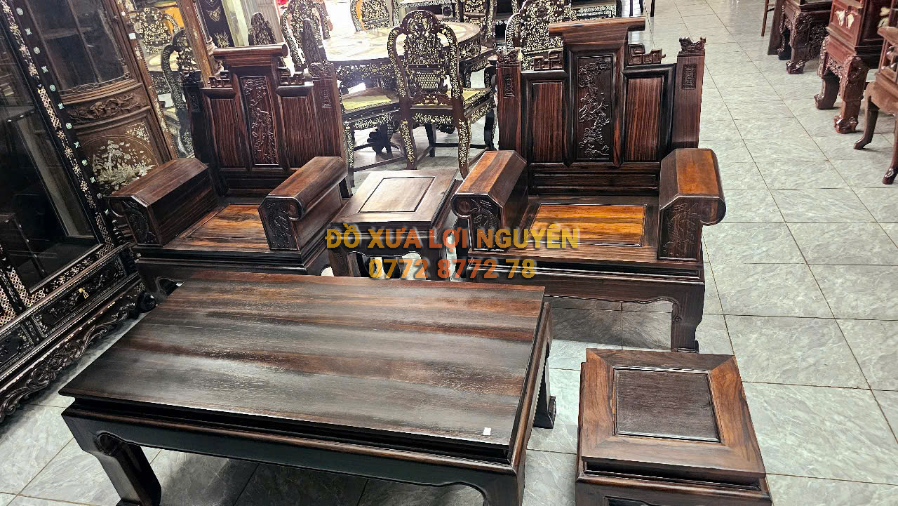 Bộ bàn 6 món, Gỗ mun ta xưa