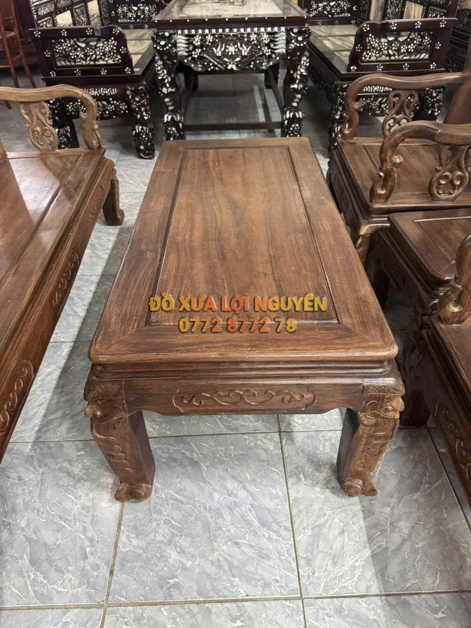 Bộ bàn gỗ cẩm thị xưa đẹp