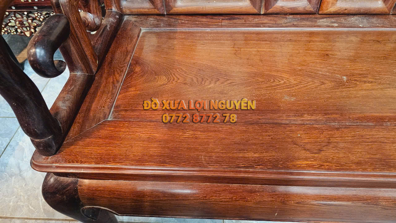 Bộ bàn 8 món móc tàu, mặt đá tàu xưa