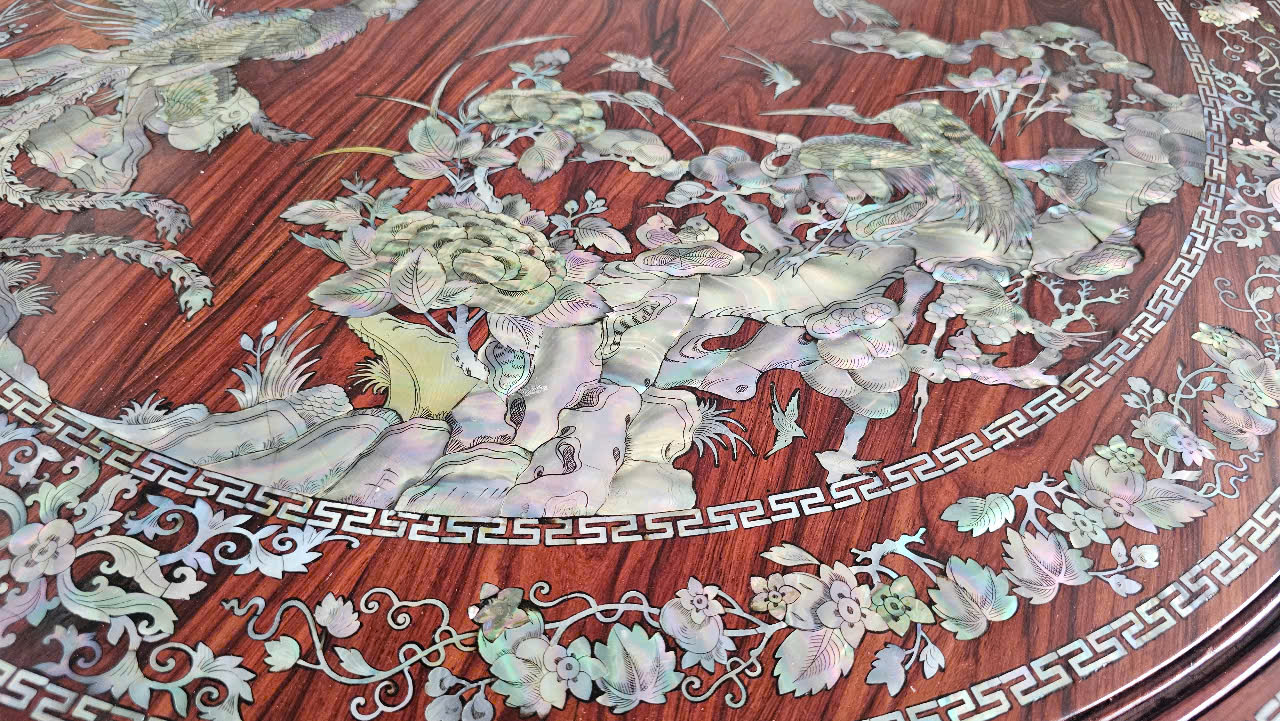 Bộ bàn cẩm lai 7 món, cẩn ốc đỏ siêu vip