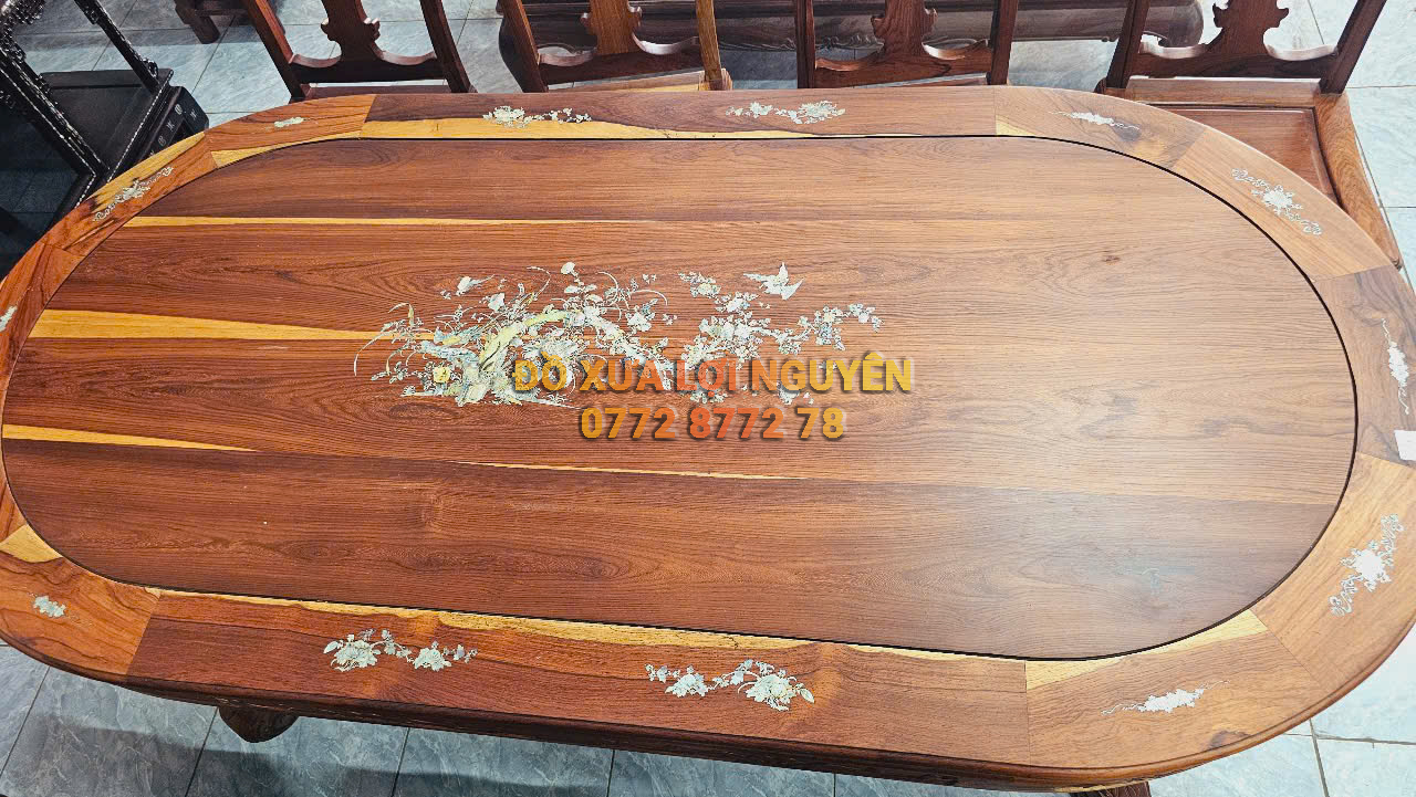 Bàn ăn 9 món, gỗ cẩm lai