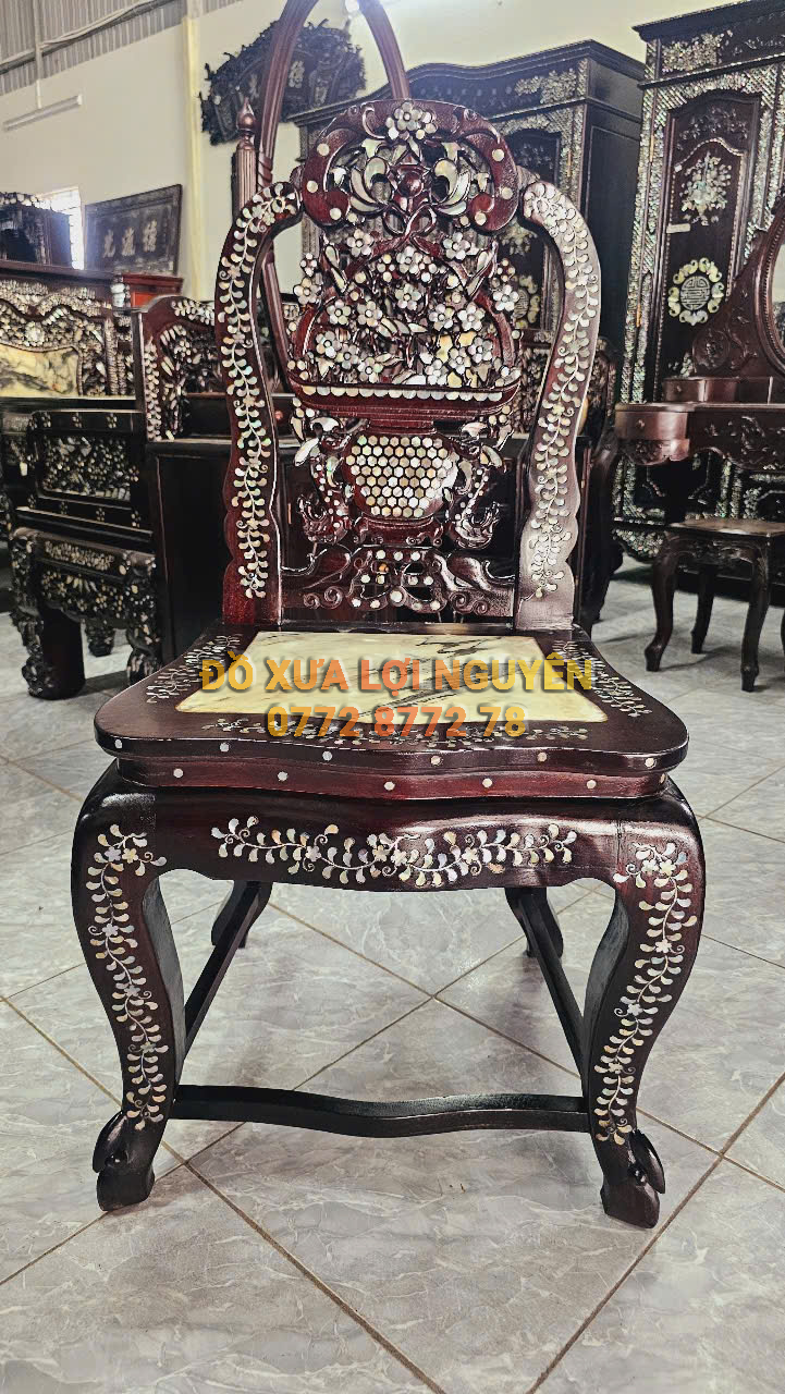 Bàn hội nghị, bàn ăn 11 món cẩn ốc tứ diện, gỗ gõ mật