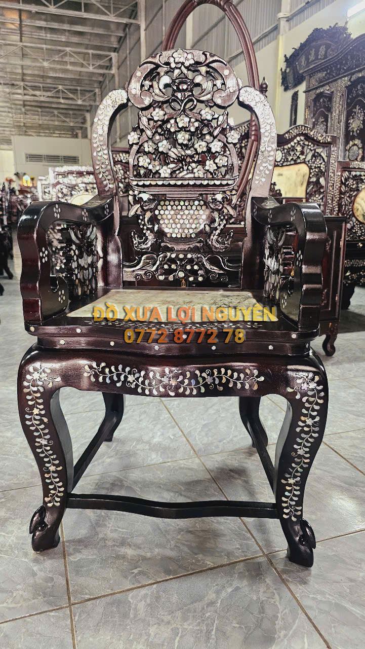 Bàn hội nghị, bàn ăn 11 món cẩn ốc tứ diện, gỗ gõ mật