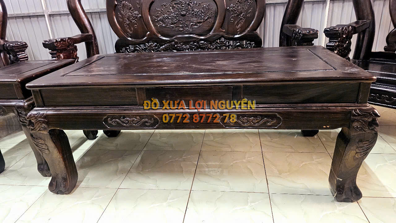 Bộ bàn gỗ mun ta xưa, trạm nghê, 6 món