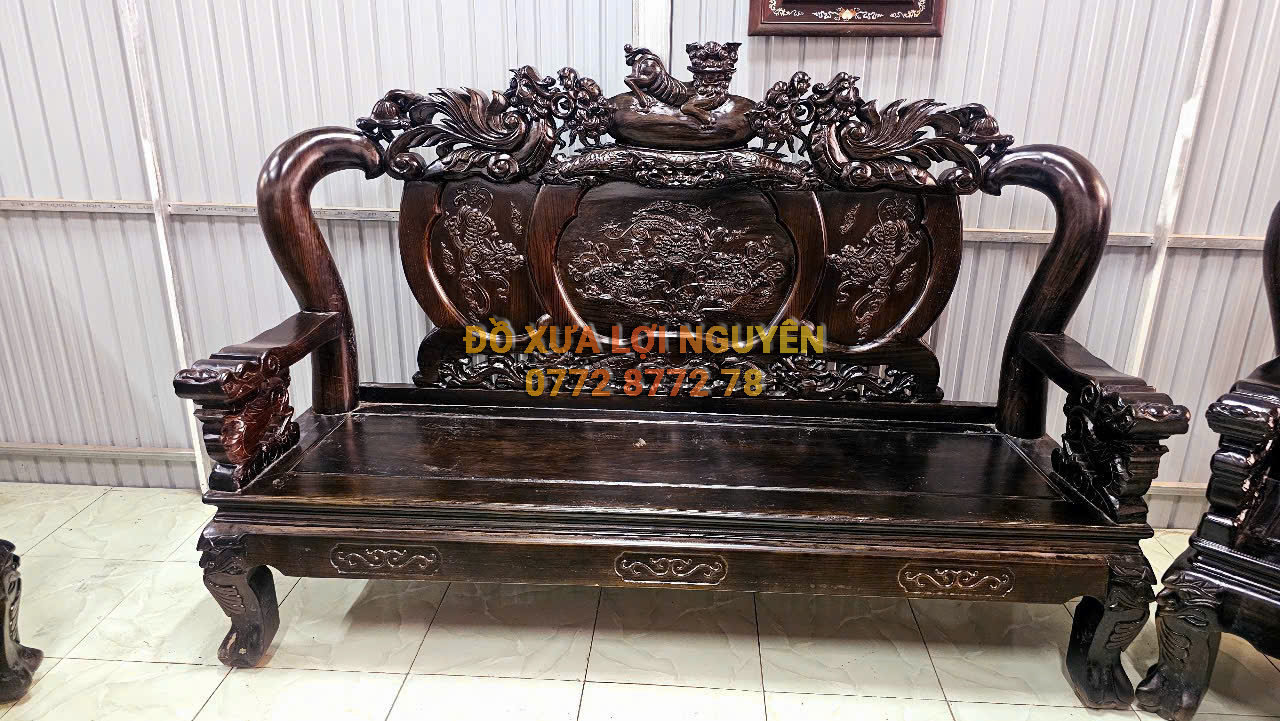 Bộ bàn gỗ mun ta xưa, trạm nghê, 6 món