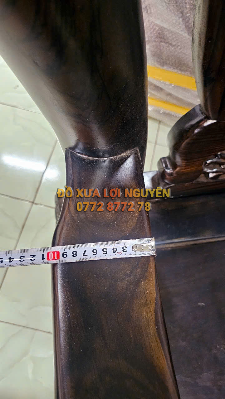 Bộ bàn gỗ mun ta xưa, trạm nghê, 6 món