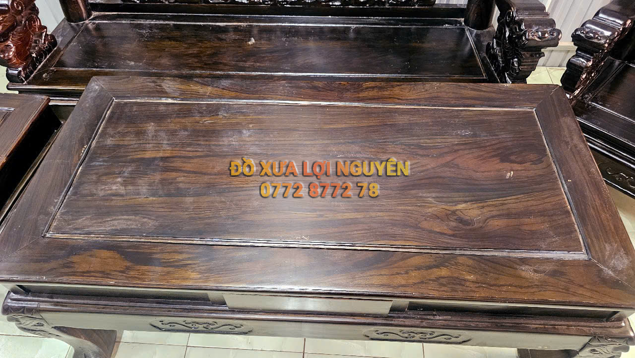 Bộ bàn gỗ mun ta xưa, trạm nghê, 6 món