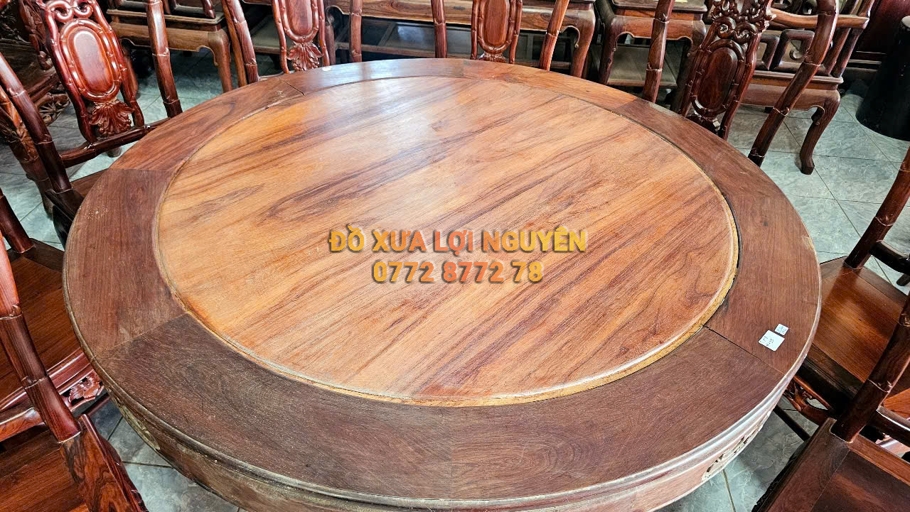 Bàn ăn 9 món, gỗ cẩm lai xưa đẹp