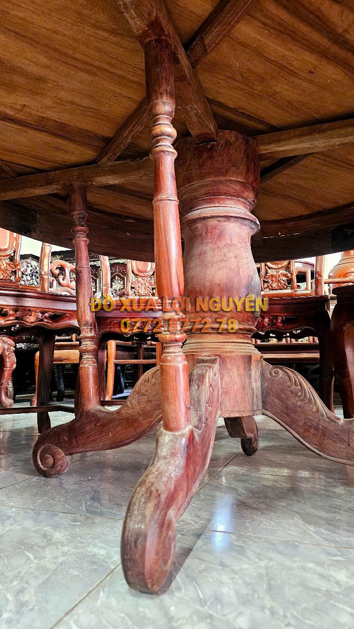 Bàn ăn 9 món, gỗ cẩm lai xưa đẹp