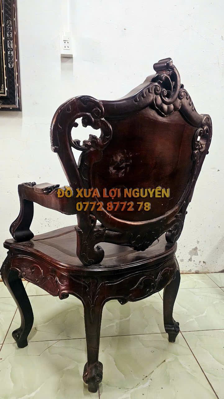 Bộ bàn Louis 9 món, gỗ cẩm lai, dáng hoàng gia rất đẹp