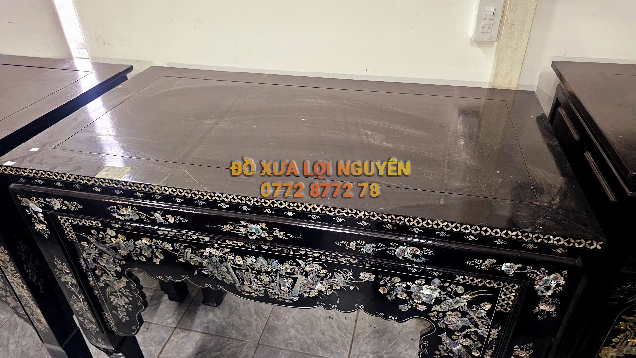 Ghế nghi thờ, gỗ gõ mật xưa, cẩn ốc đẹp