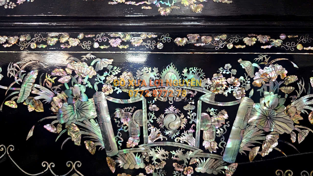 Ghế nghi thờ, gỗ gõ mật xưa, cẩn ốc đẹp