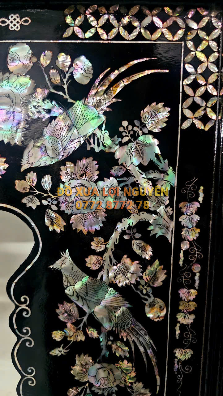 Ghế nghi thờ, gỗ gõ mật xưa, cẩn ốc đẹp