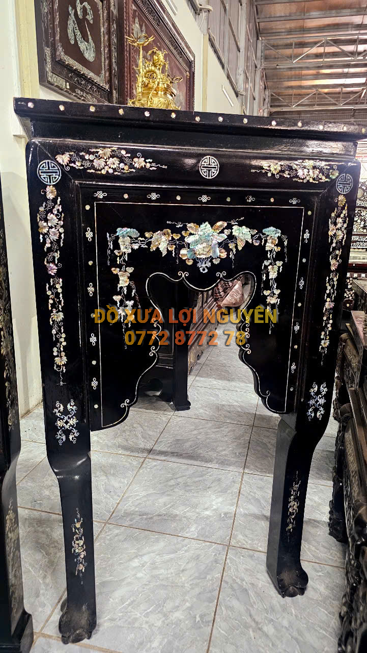 Ghế nghi thờ, gỗ gõ mật xưa, cẩn ốc đẹp