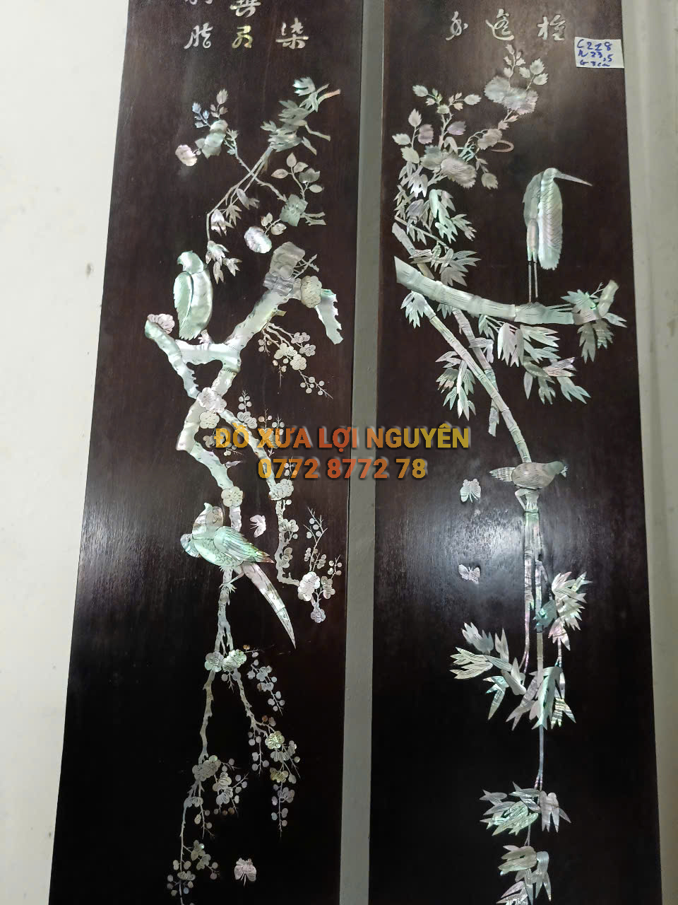 Câu đối trúc mai, gỗ gõ mật