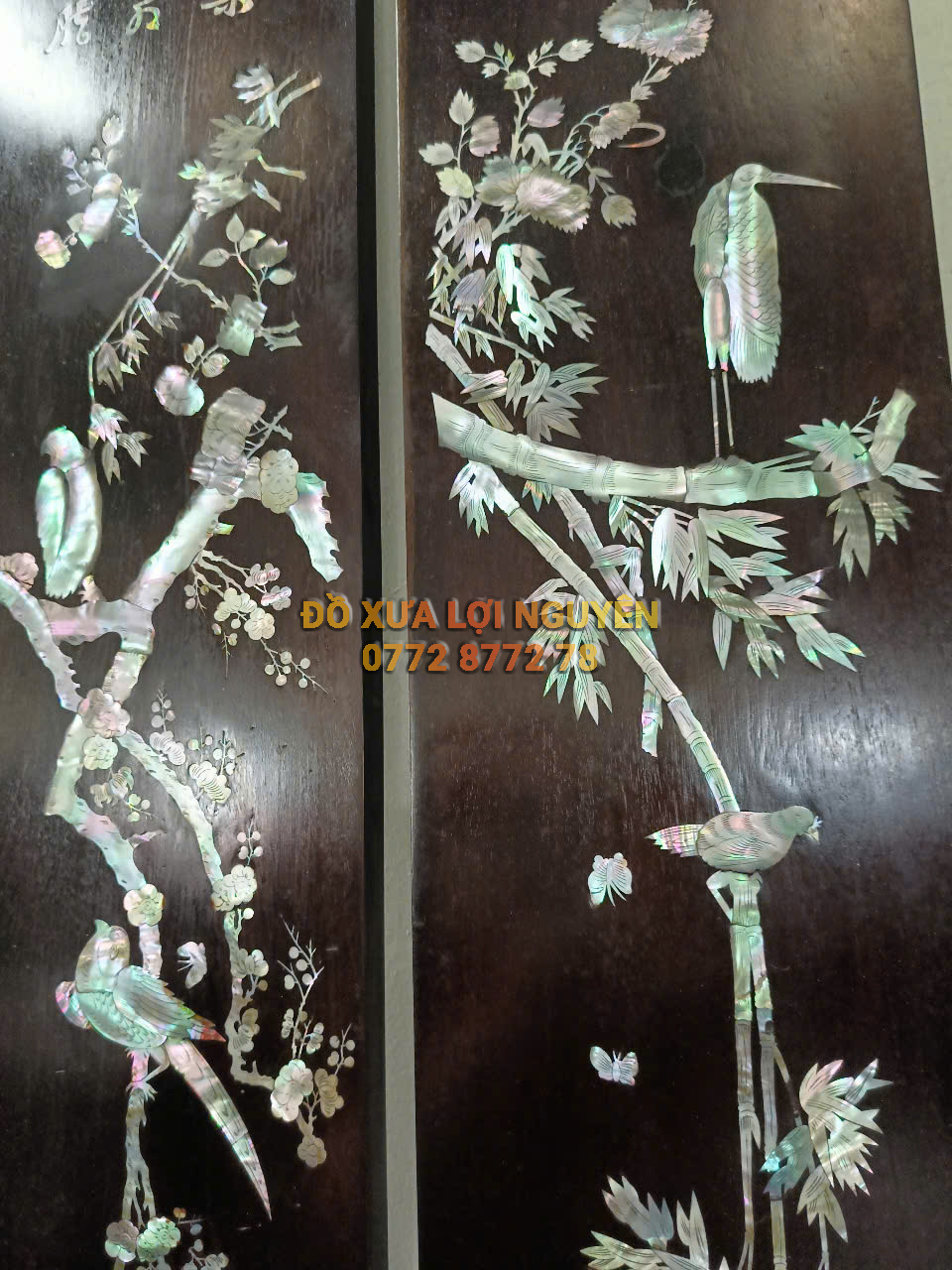 Câu đối trúc mai, gỗ gõ mật