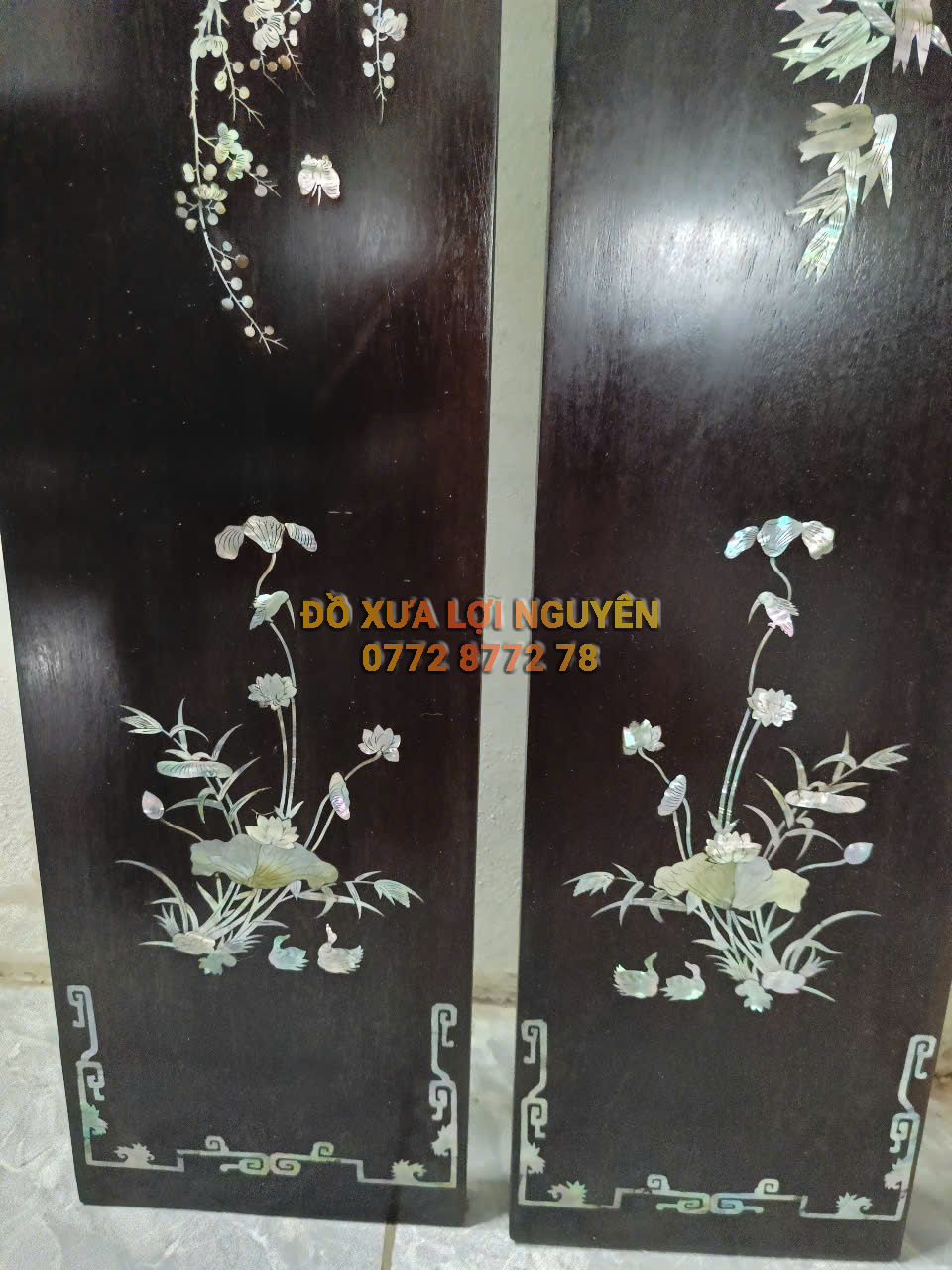 Câu đối trúc mai, gỗ gõ mật