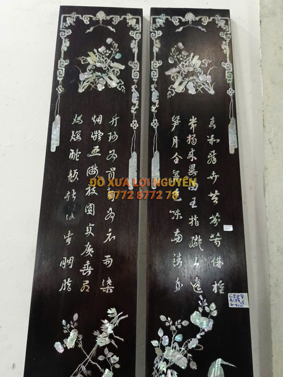 Câu đối trúc mai, gỗ gõ mật