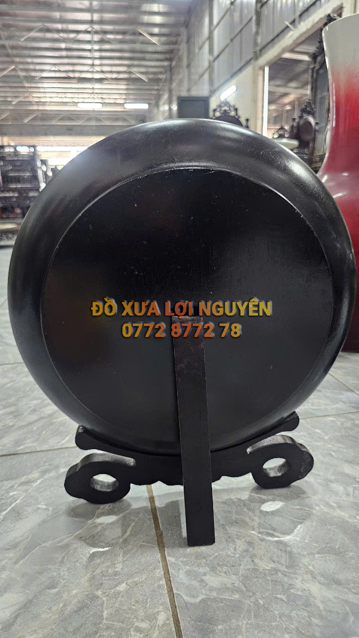 Dĩa tranh quê hương, gỗ gõ mật, cẩn ốc đẹp