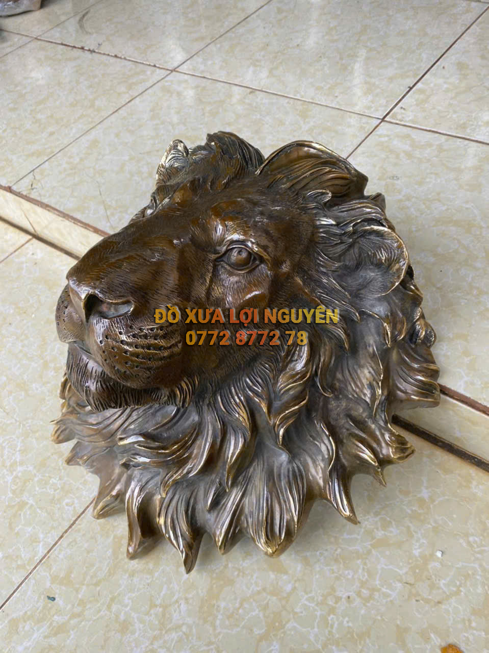 Đầu sư tử phong thủy bằng đồng