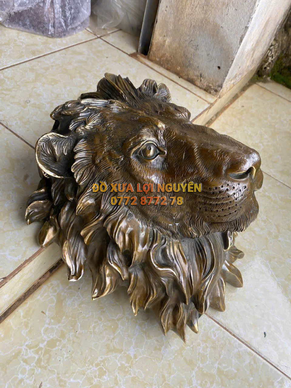 Đầu sư tử phong thủy bằng đồng