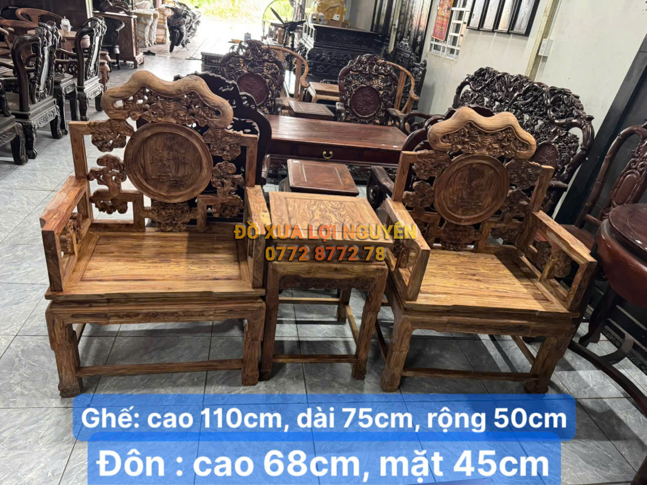 Bộ 3 món gỗ sưa đỏ vip, hiếm gặp