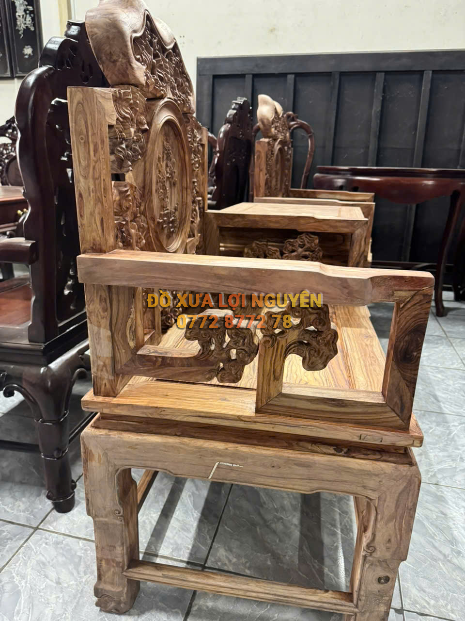 Bộ 3 món gỗ sưa đỏ vip, hiếm gặp