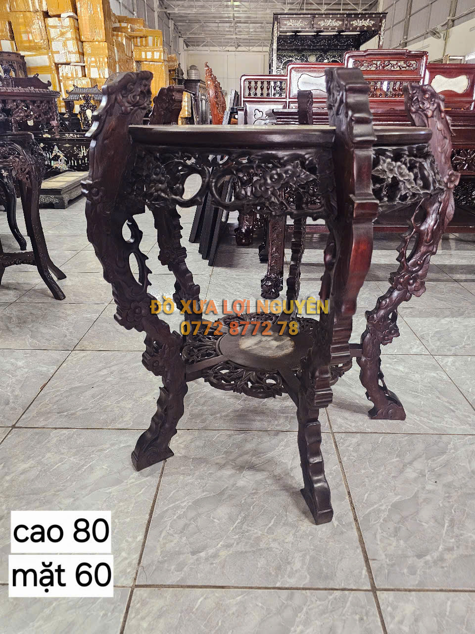 Đôn 5 đầu rồng, gỗ gõ mật VIP