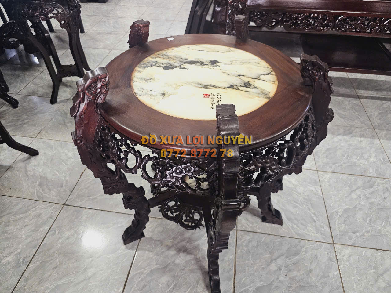 Đôn 5 đầu rồng, gỗ gõ mật VIP