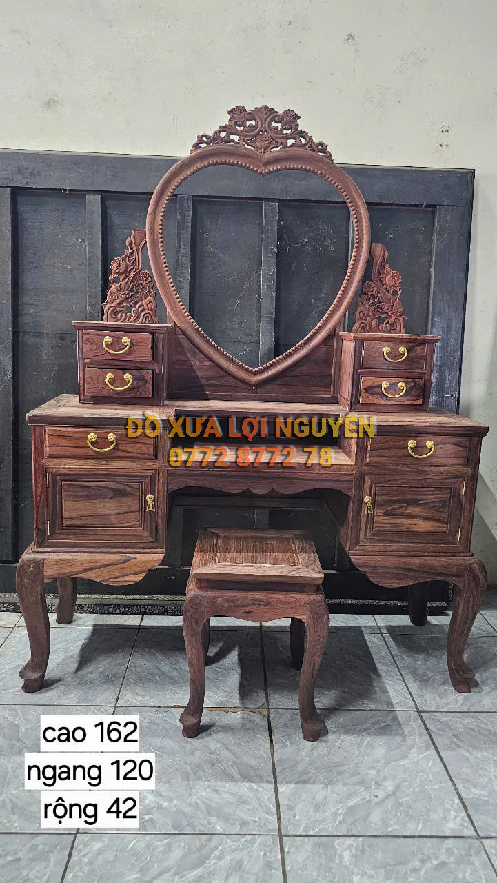 Bàn trang điểm, gỗ cẩm lai xưa